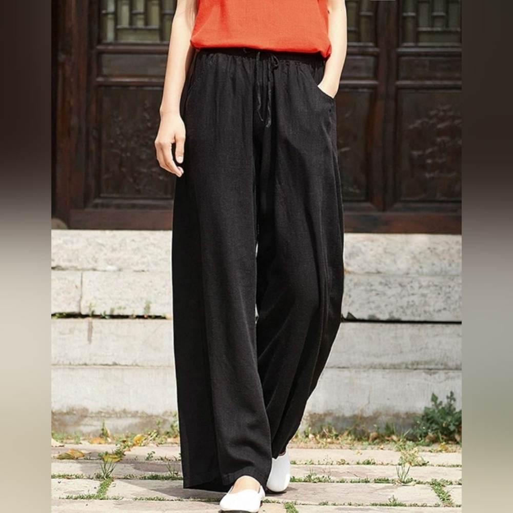 NWT IXIMO Wide Leg Linen Blend Pants